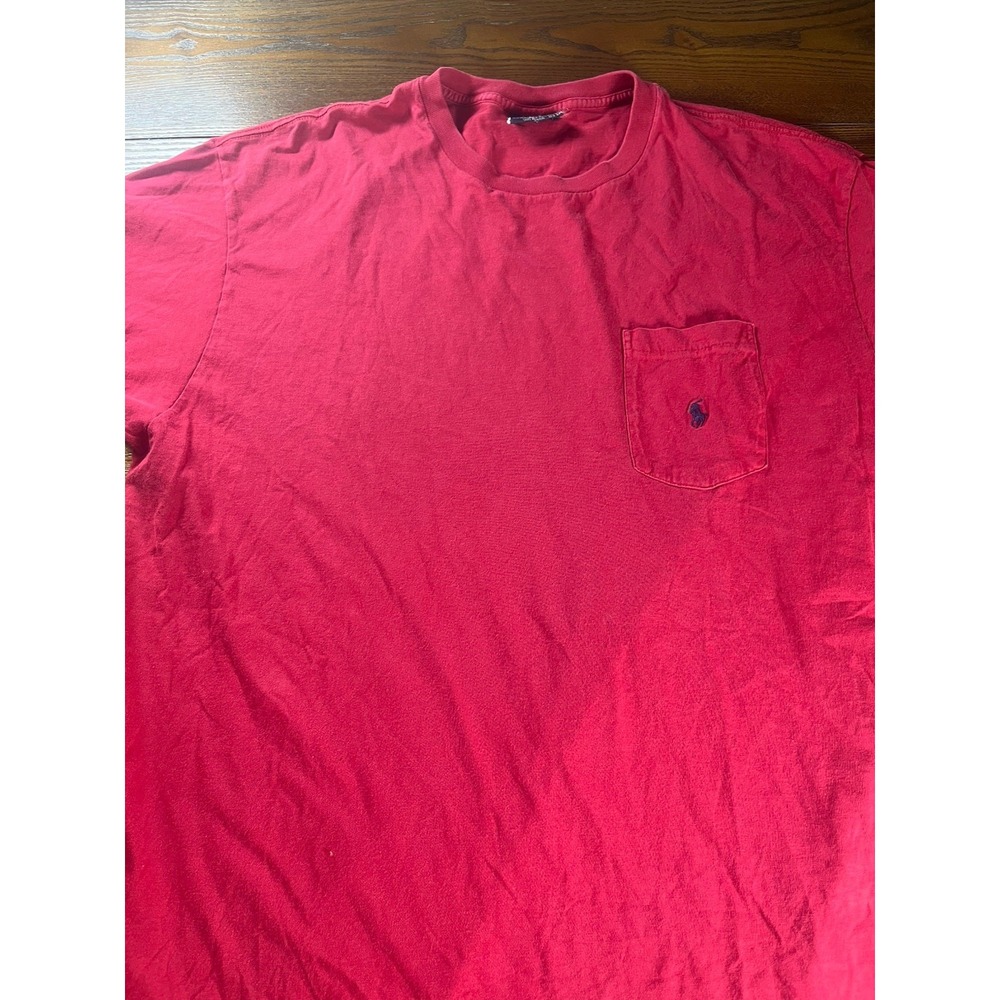 VTG Polo Ralph Lauren Red Pocket T-Shirt Sz Large Made in USA Single Stitch